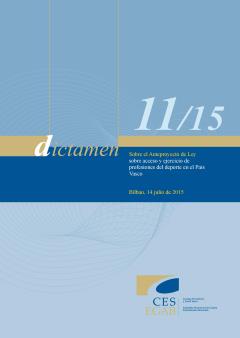 Dictamen 11/15 Sobre el Anteproyecto de Ley sobre acceso y ejercicio de profesiones del deporte en el País Vasco